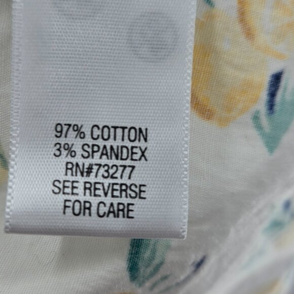 Croft and Barrow White Lemon Button Down Roll Tab Long Sleeved Shirt Size 1x - Picture 13 of 15